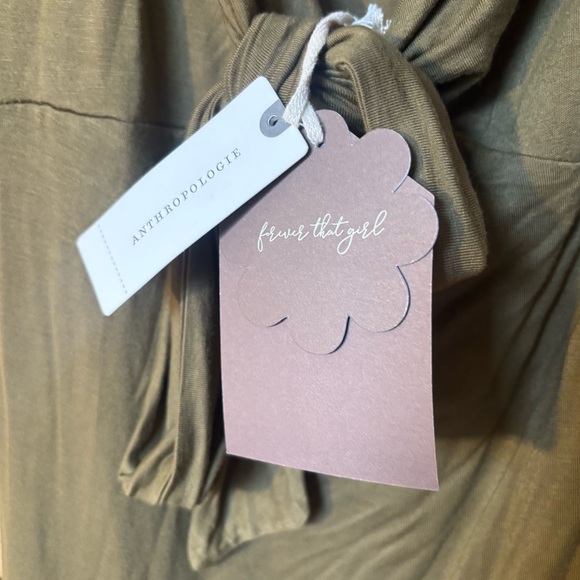 NWT Anthropologie Forever That Girl Tie-Front Midi Dress Green Viscose Small - Picture 5 of 8